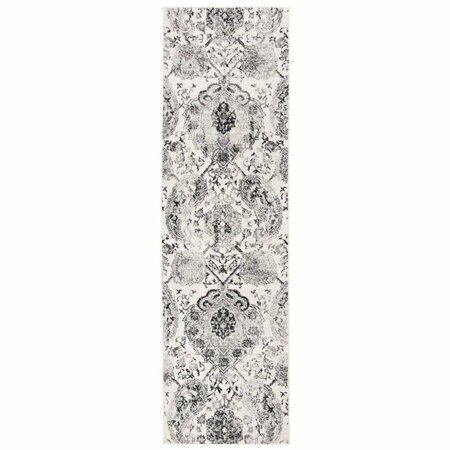 SAFAVIEH 2 ft. 3 in. x 8 ft. Madison Power Loomed Runner Area Rug Cream & Silver MAD600D-28